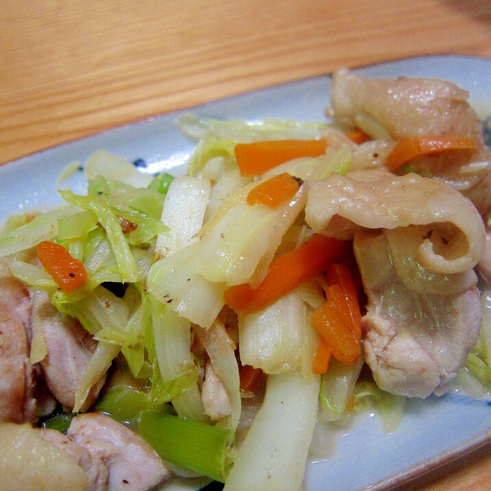 白菜とニンジンと鶏肉のグリル